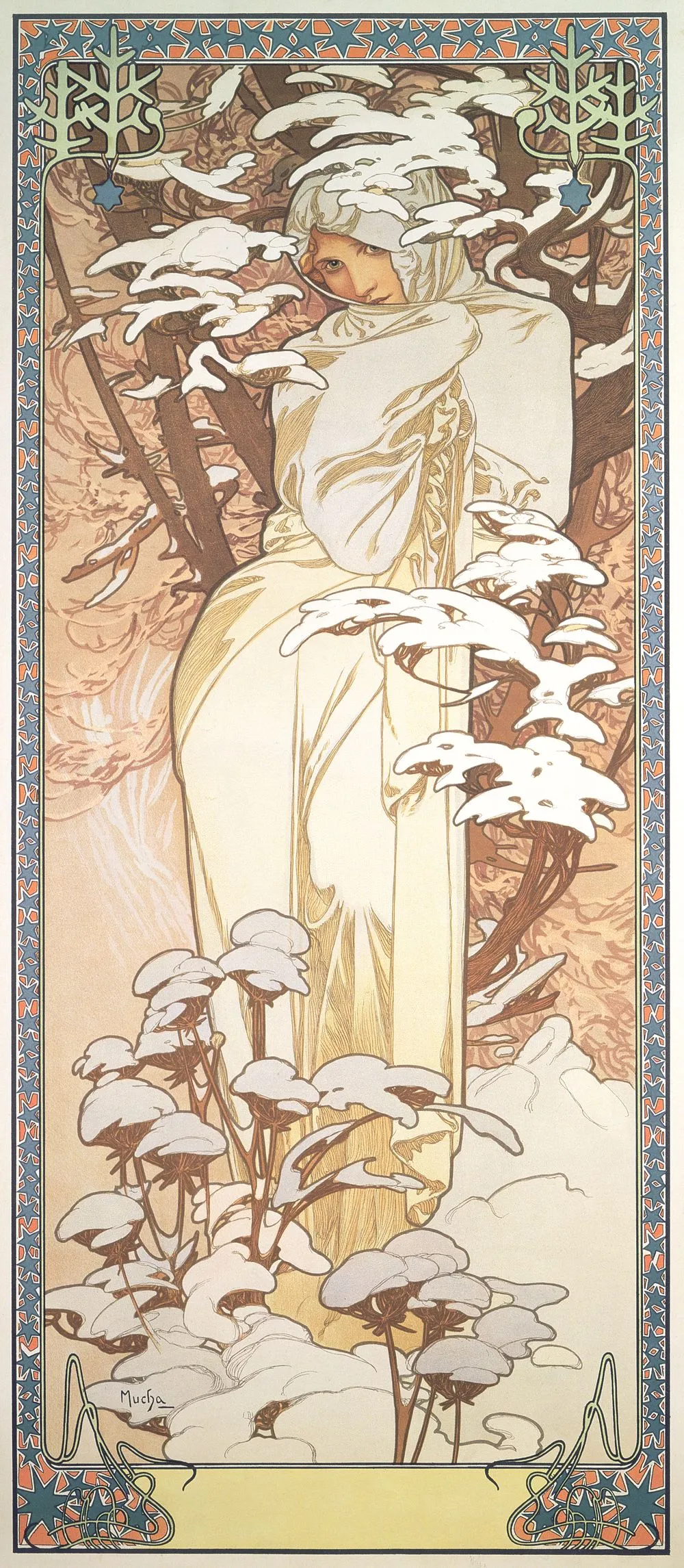 Alphonse Mucha, The Seasons: Winter, 1900