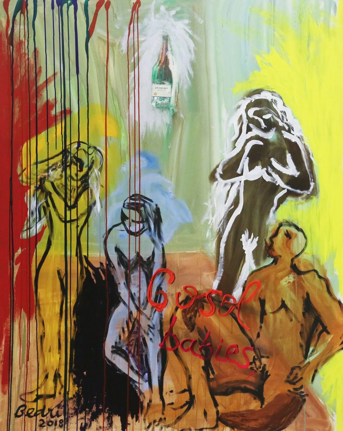 Bedri Baykam, Gosol Babies, 2018. Mixed media on canvas, 160x128 cm