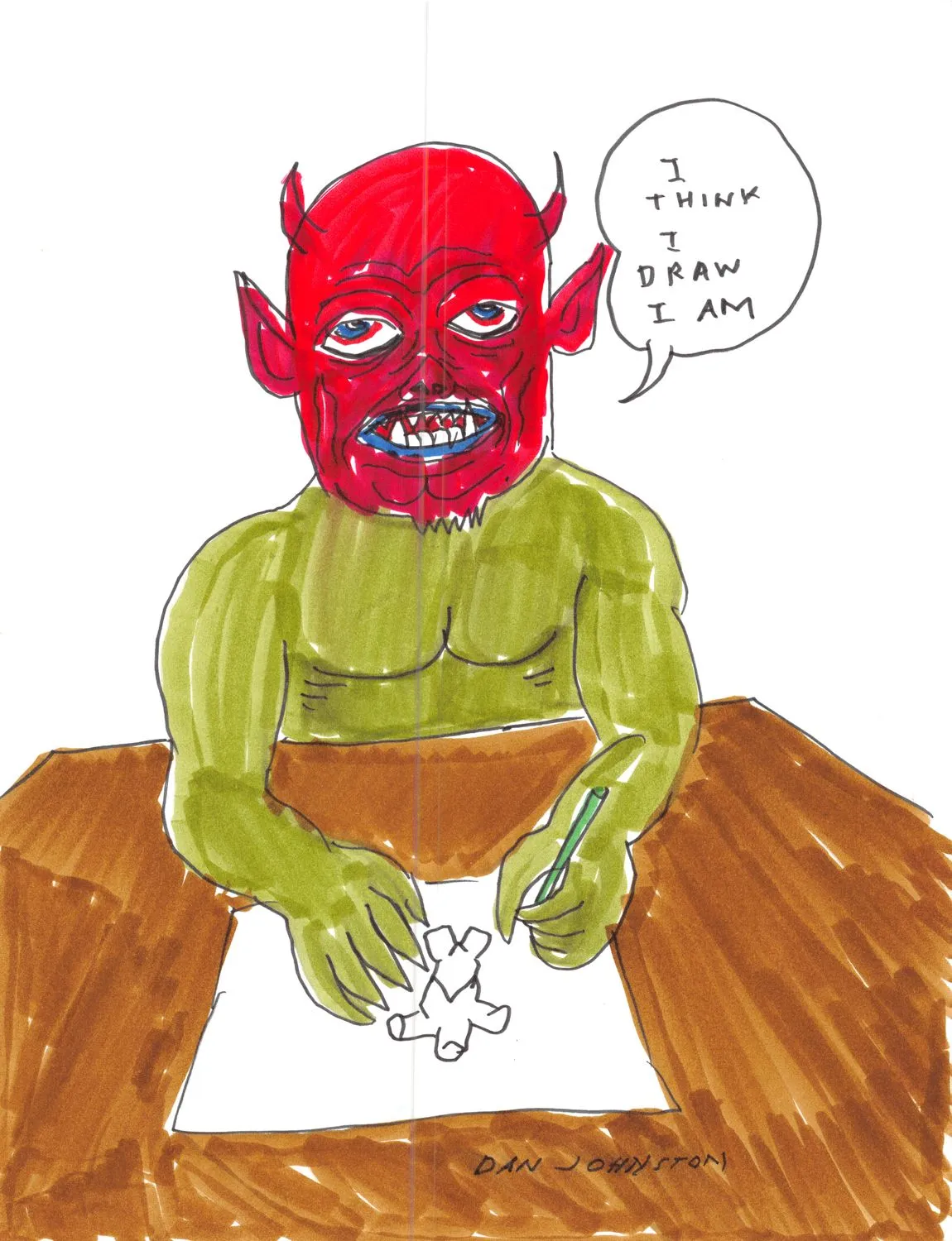 DJ Featured Image- Daniel Johnston, I Think I Draw, I Am, 2001.