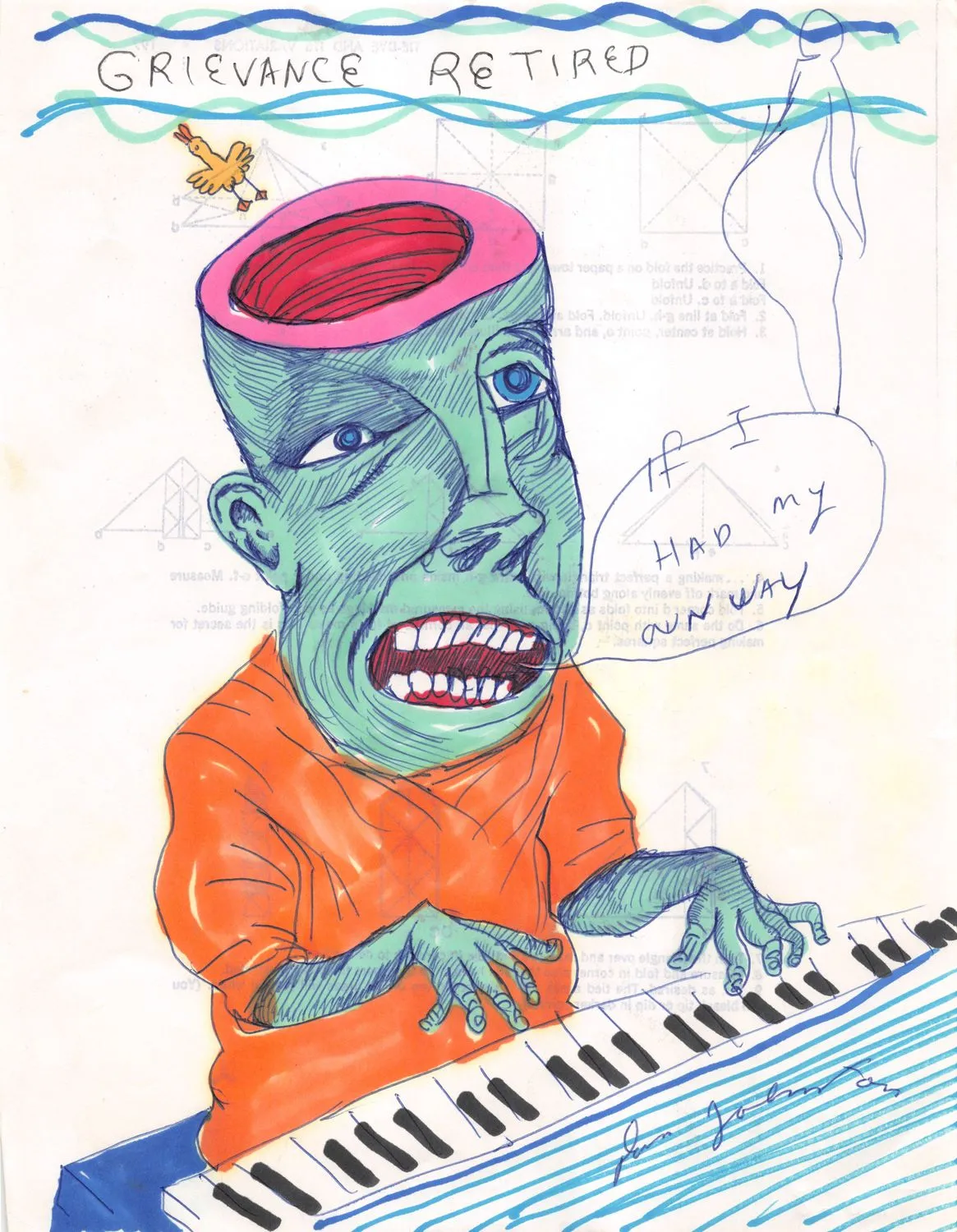 Daniel Johnston, Grievance Retired, c. 1980