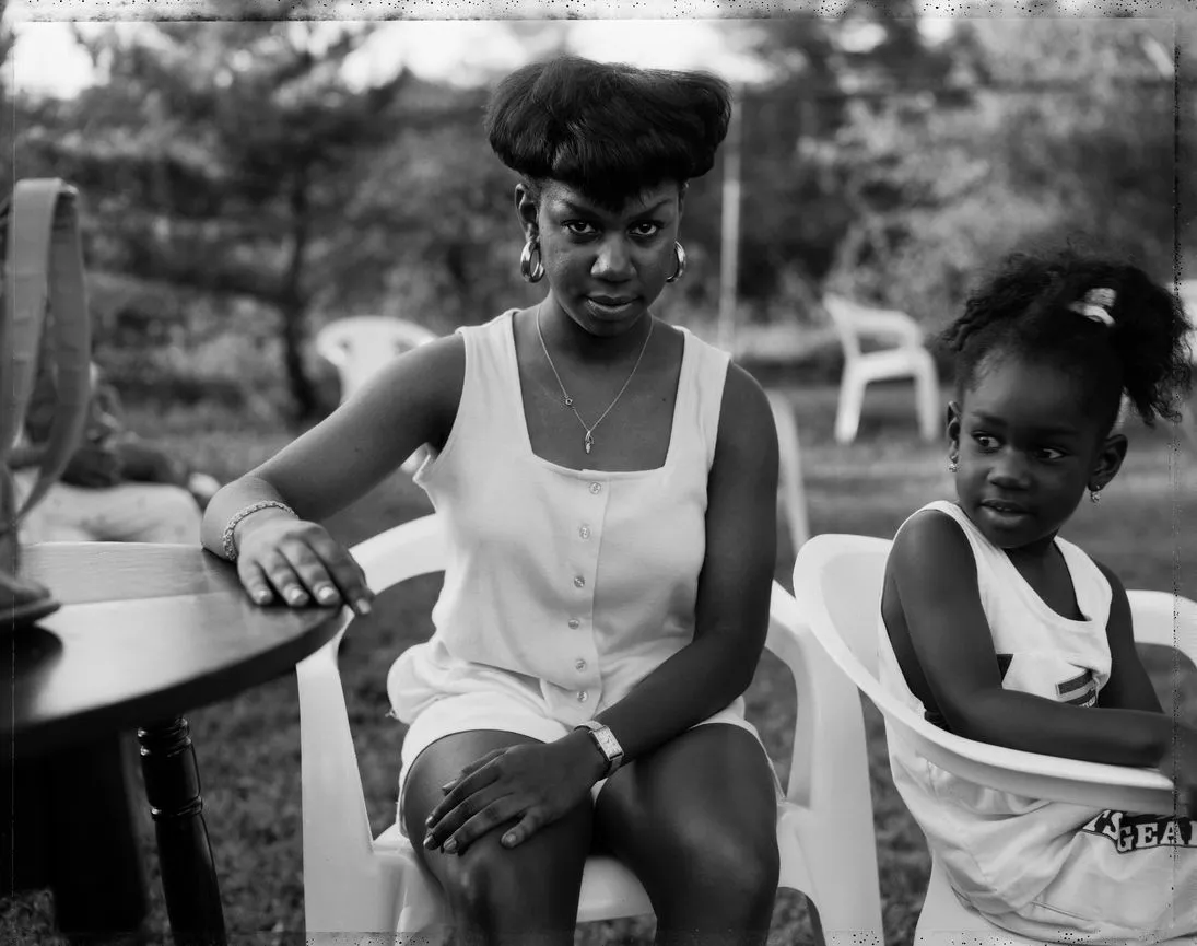 Dawoud Bey, A Young Woman and a Girl, Amityville, NY, from the series Street Portraits, 1988