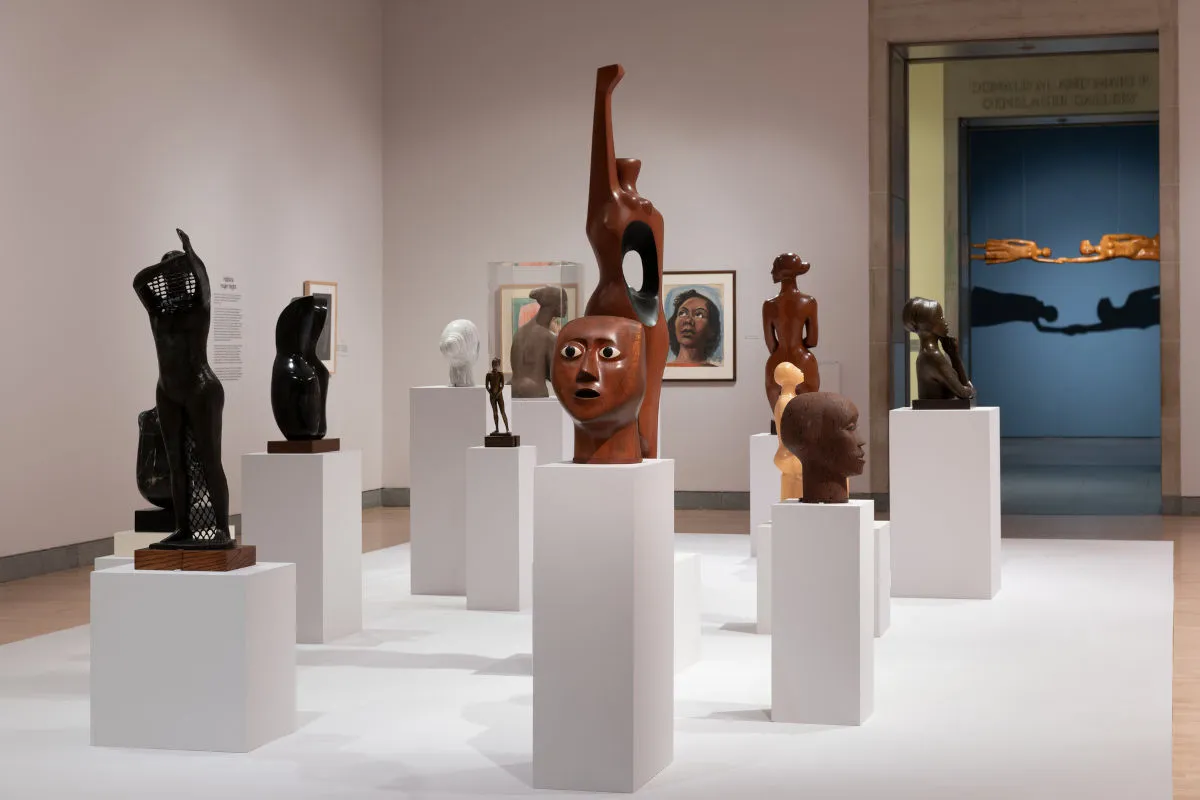 Installation view, Elizabeth Catlett: A Black Revolutionary Artist and All That It Implies