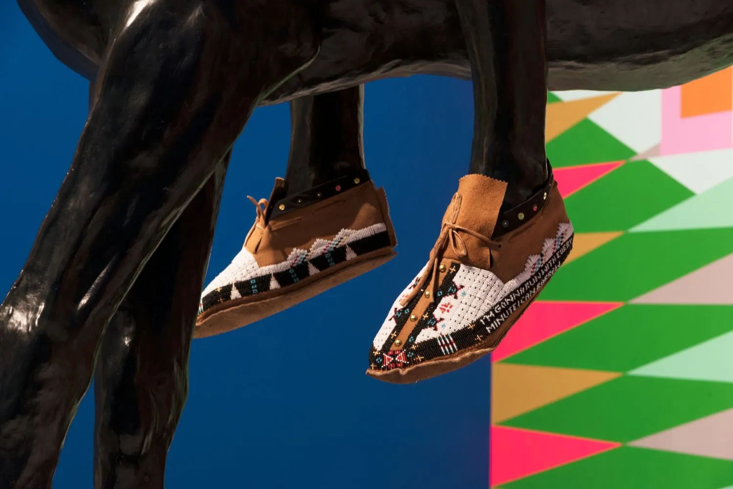 Installation view, Jeffrey Gibson- When Fire Is Applied to a Stone It Cracks, Brooklyn Museum, February 14, 2020 - January 10, 2021