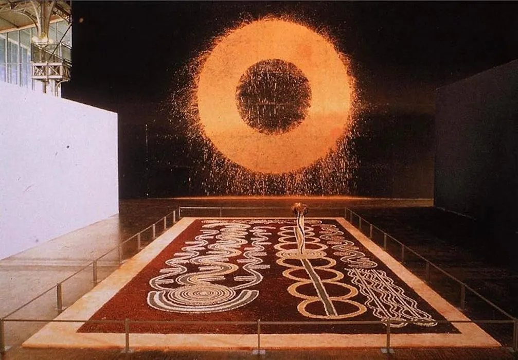 Installation view, Magiciens de la Terre, Grande Halle de La Villette, Paris, 1989
