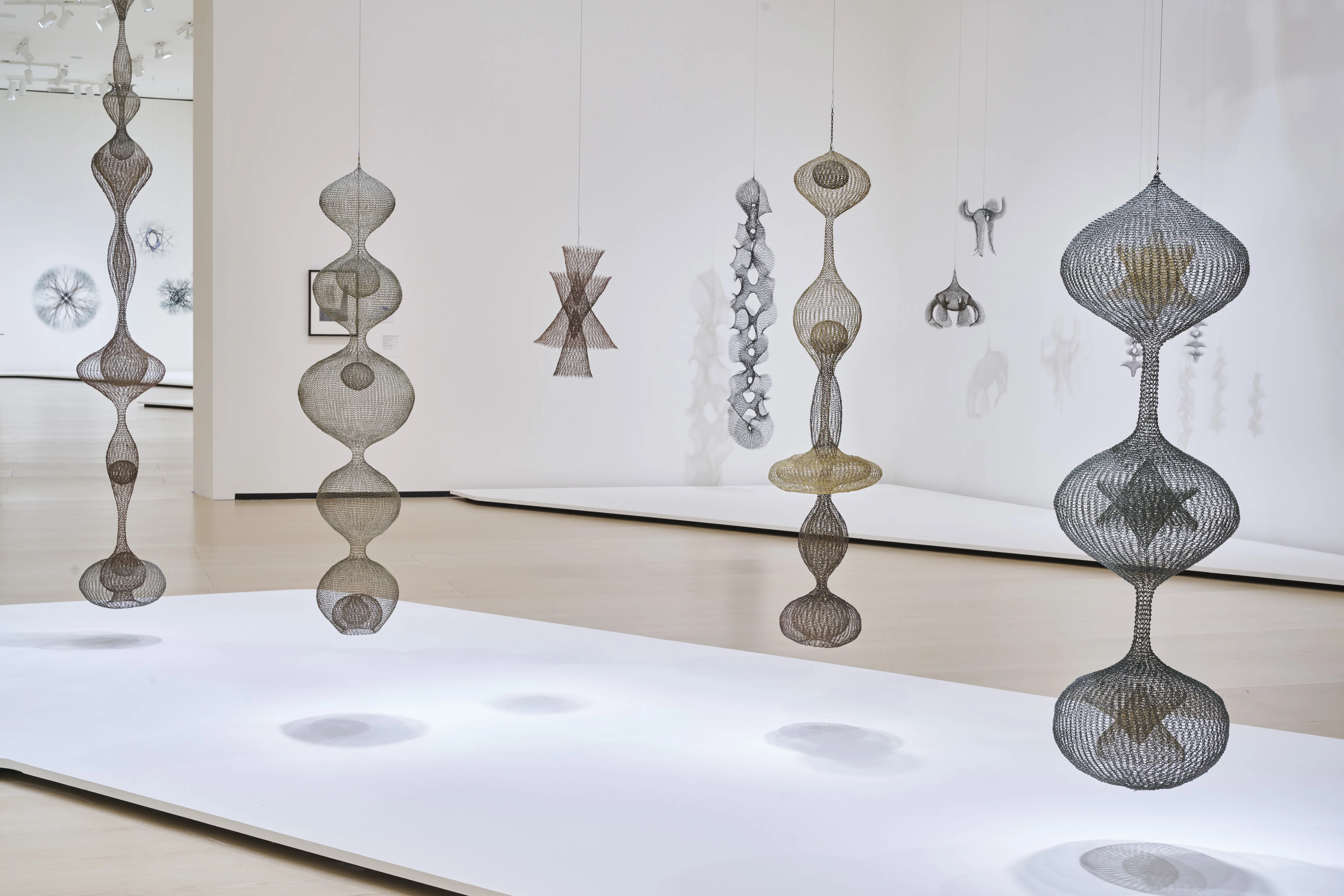The installation view of Ruth Asawa: Retrospective, the Guggenheim Bilbao, organised with SFMOMA and MoMA