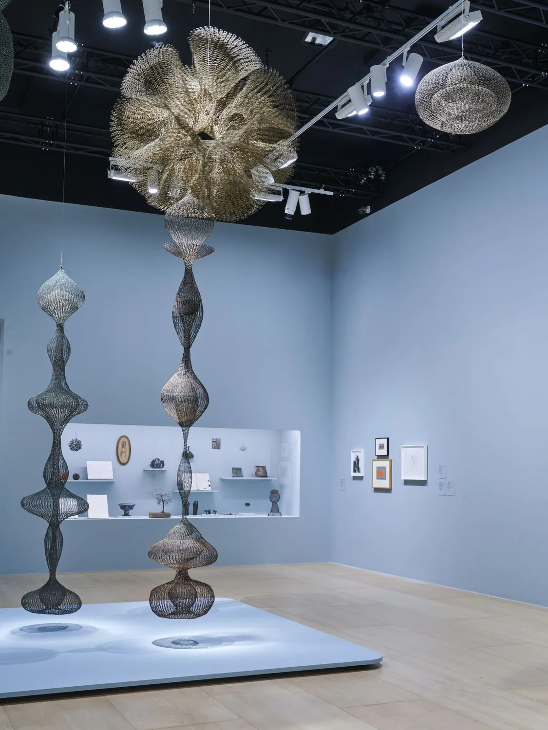 The installation view of Ruth Asawa: Retrospective, the Guggenheim Bilbao, organised with SFMOMA and MoMA