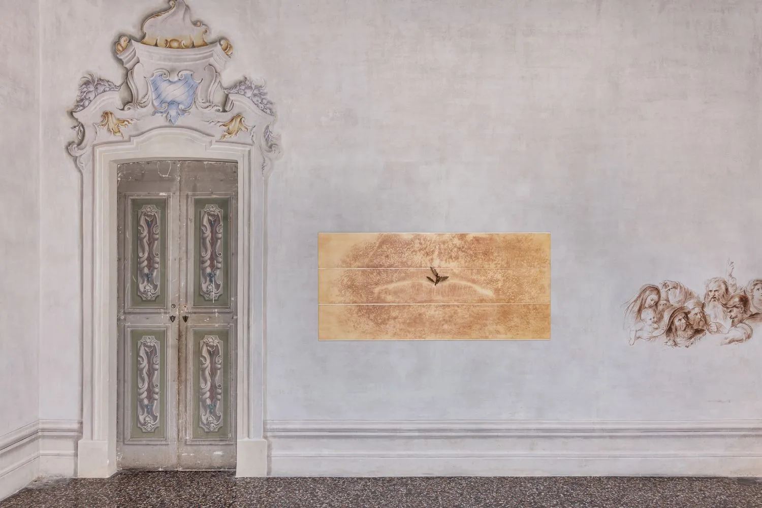 Installation view of Art & Nature: Inside Out at Villa Arconati, featuring work by Giuseppe Penone (TERRA D'OMBRA)