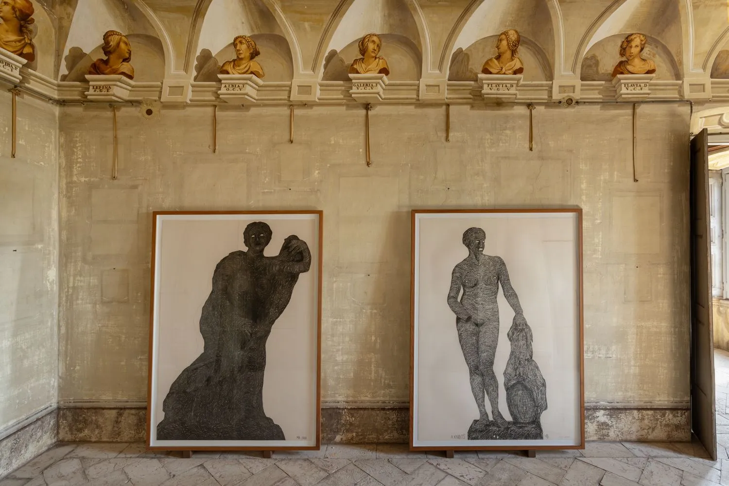 Installation view of Art & Nature: Inside Out at Villa Arconati, featuring work by Mirosław Bałka (Afrodyta Knido)
