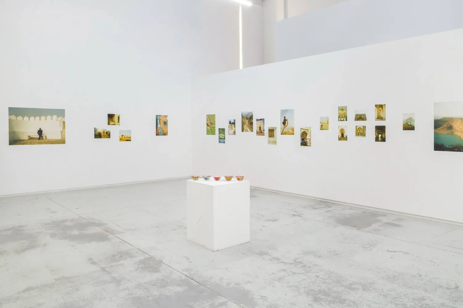 The installation view of Arlau's Chromatic Terrains at the Handbag Factory, London. Courtesy of the artist.