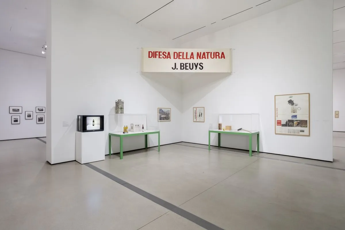 Installation view of Joseph Beuys: In Defense of Nature at The Broad, Los Angeles, November 16, 2024 to March 23, 2025. Photo by Joshua White/JWPictures.com, courtesy of The Broad.