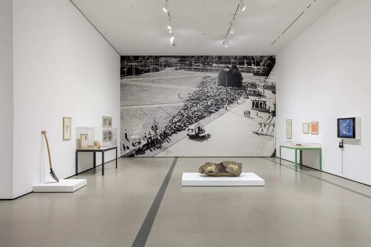 Installation view of Joseph Beuys: In Defense of Nature at The Broad, Los Angeles, November 16, 2024 to March 23, 2025. Photo by Joshua White/JWPictures.com, courtesy of The Broad.