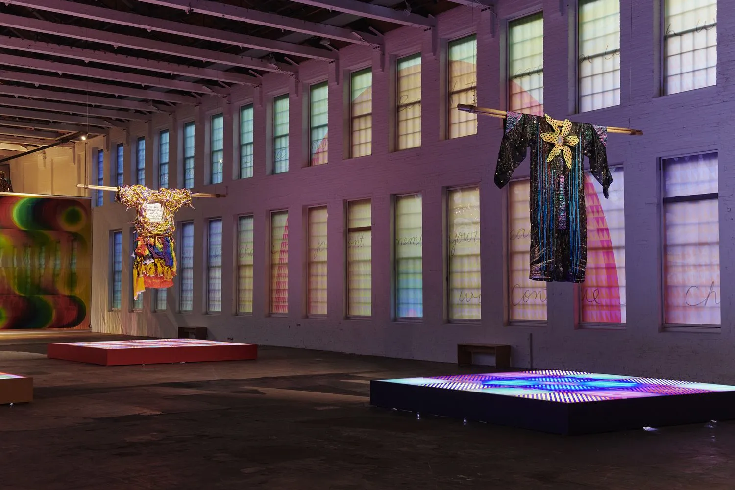 Installation view of POWER FULL BECAUSE WE'RE DIFFERENT at MASS MoCA. Courtesy of MASS MoCA