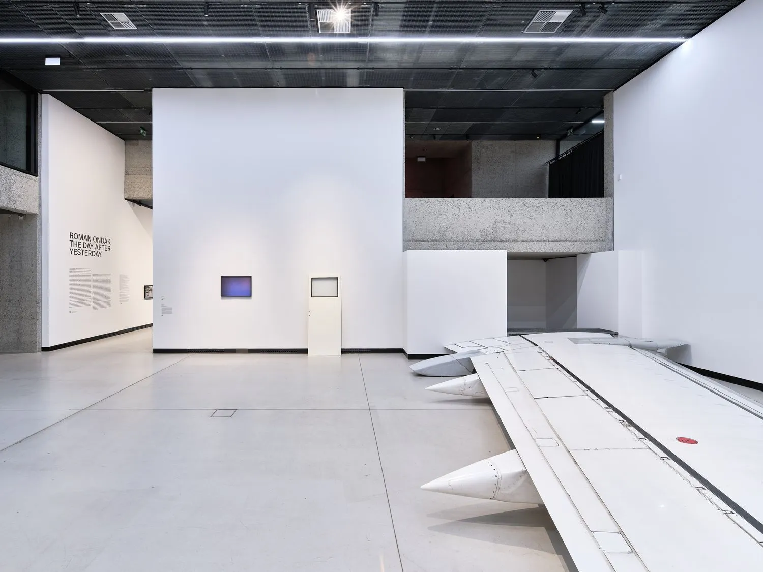 Installation view of Roman Ondák's The Day After Yesterday at Kunsthalle Praha. Photo: Vojtěch Veškrna