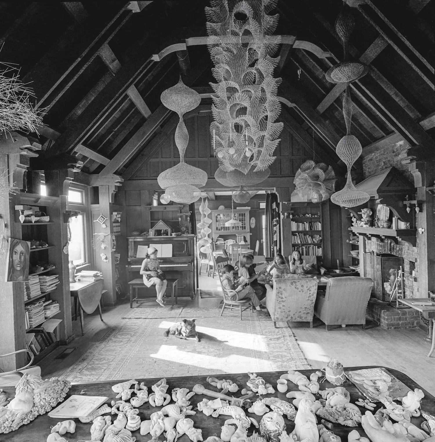 Living room of Ruth Asawa’s home in San Francisco’s Noe Valley neighborhood, 1969