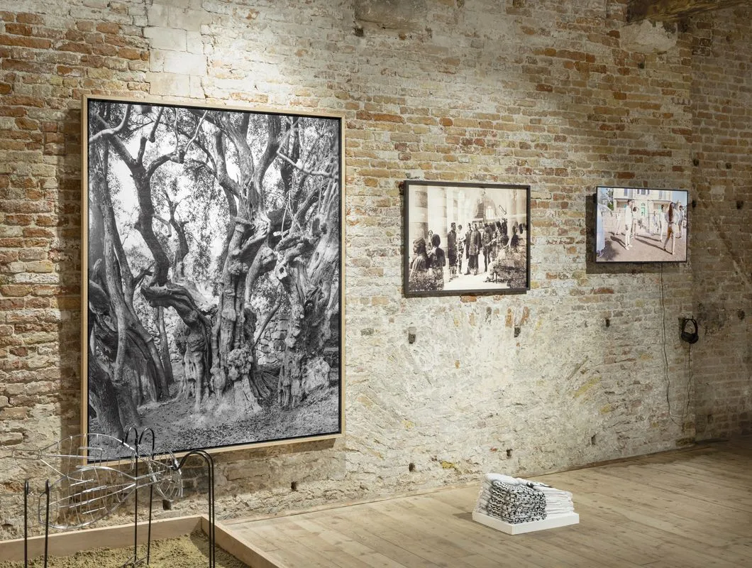 Installation view of SOUTH WEST BANK - Landworks, Collective Action and Sound at Magazzino Gallery