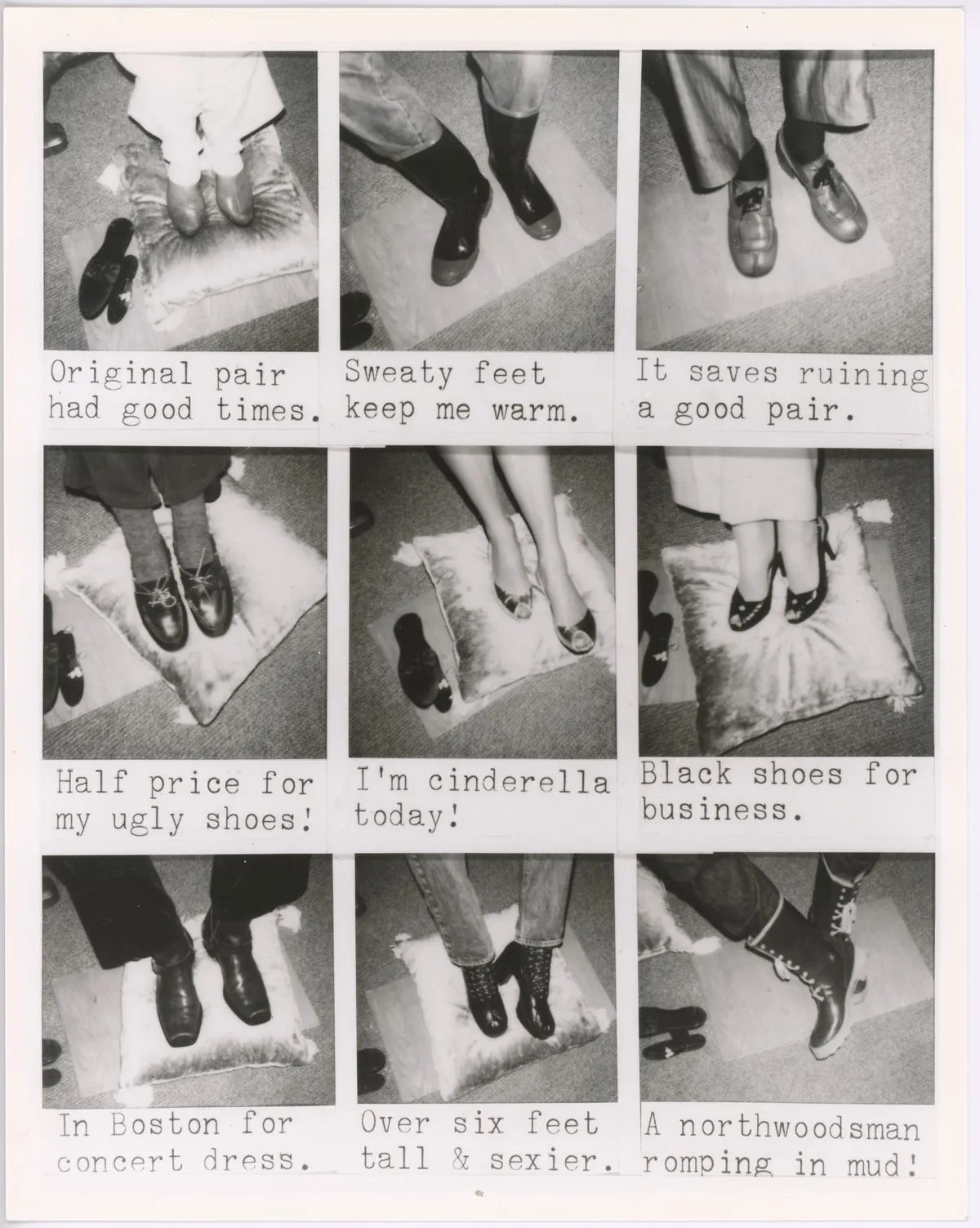 Sonya Rapoport, Shoe Field. Original photographic collage, 1982-89
