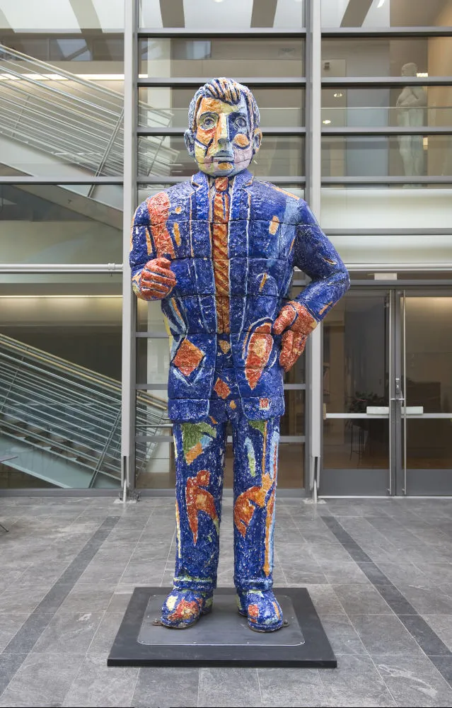 Viola Frey, Man in Abstract Suit, 1988.